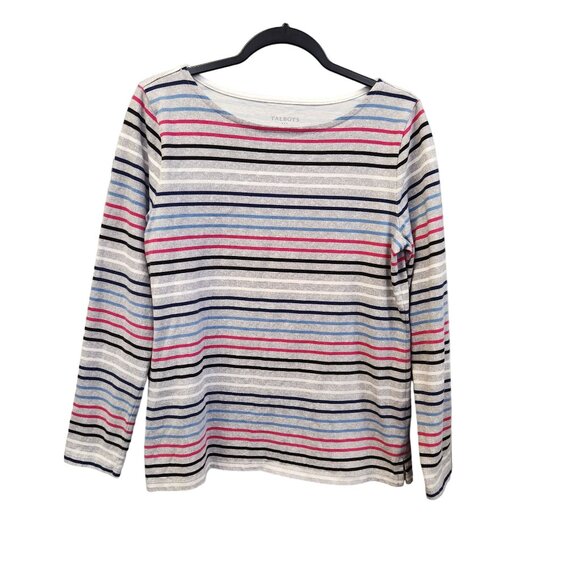 Talbots Women's M Long Sleeve Multicolored Striped Pullover Top - Picture 1 of 8